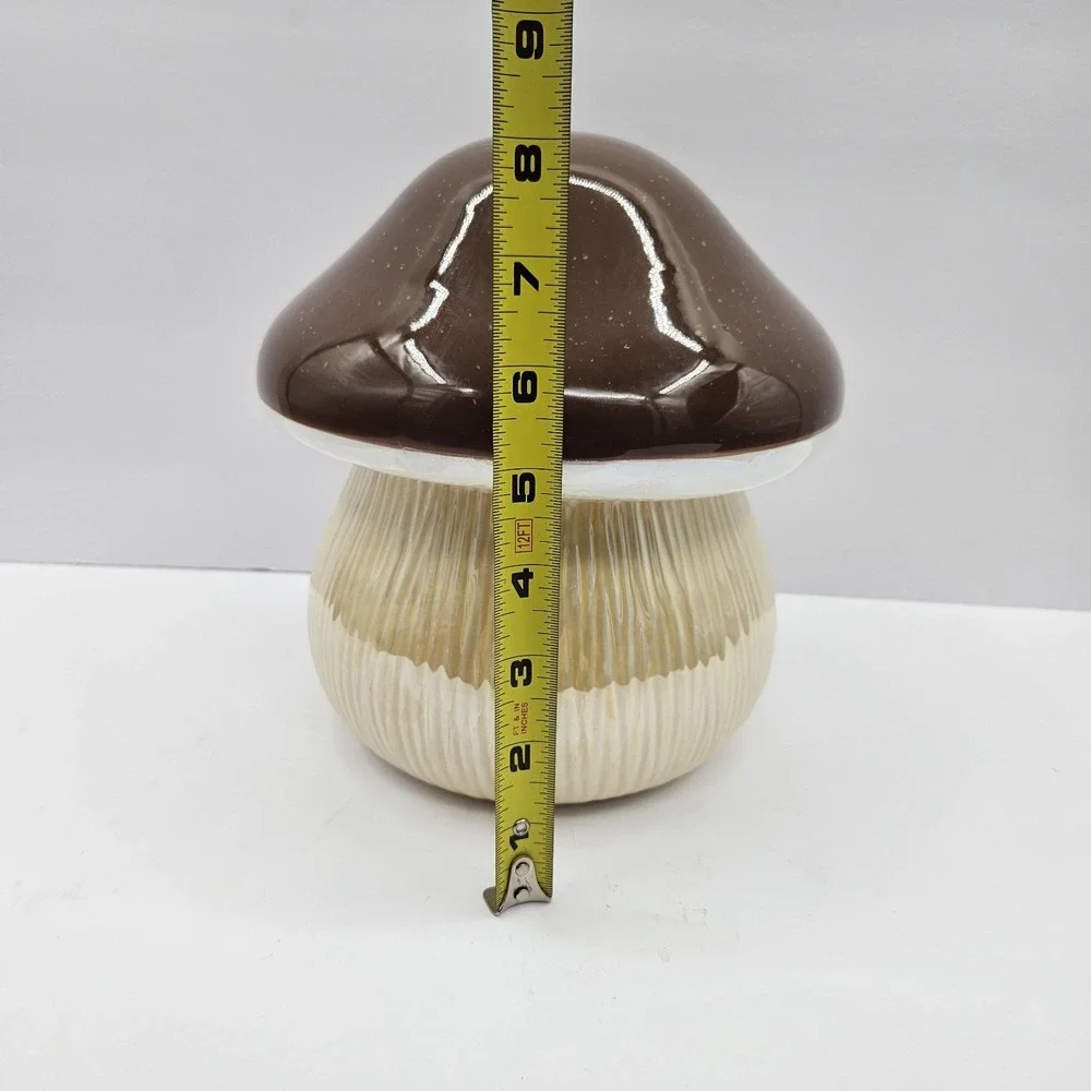 Brklyn Steel Co. Mushroom Jar/Canister Brown Speckled Cap W/‎ Cream Base/Stem